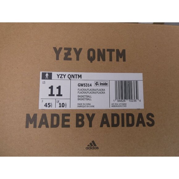 Adidas Men's YZY QNTM‎ Flash Orange Fall Sneakers Size 11 - Picture 8 of 10